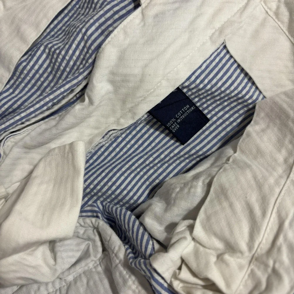 Vtg Polo Ralph Lauren Seersucker Pants Mens 36x33 Blue Striped Coastal Preppy